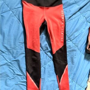 Under Armour Black and Red Compression Leggings
